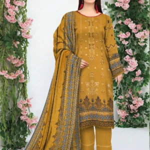 Linen 3PC Munarq By Nisha Designer:M:131