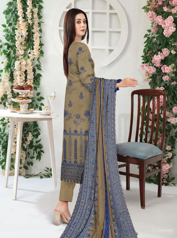 Linen 3PC Munarq By Nisha Designer :M:134 - Image 2