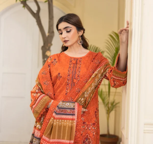 Emb Lawn 3pc Taana Baana D#5063 - Image 3